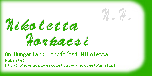 nikoletta horpacsi business card